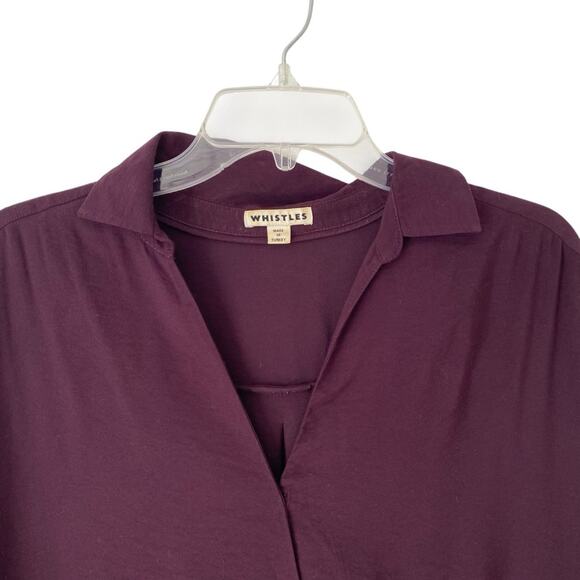 Whistles Deep Plum Shirt Dress with Pockets size medium - Picture 2 of 7